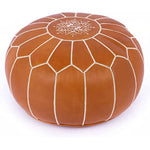 Genuine Leather Pouf Cover