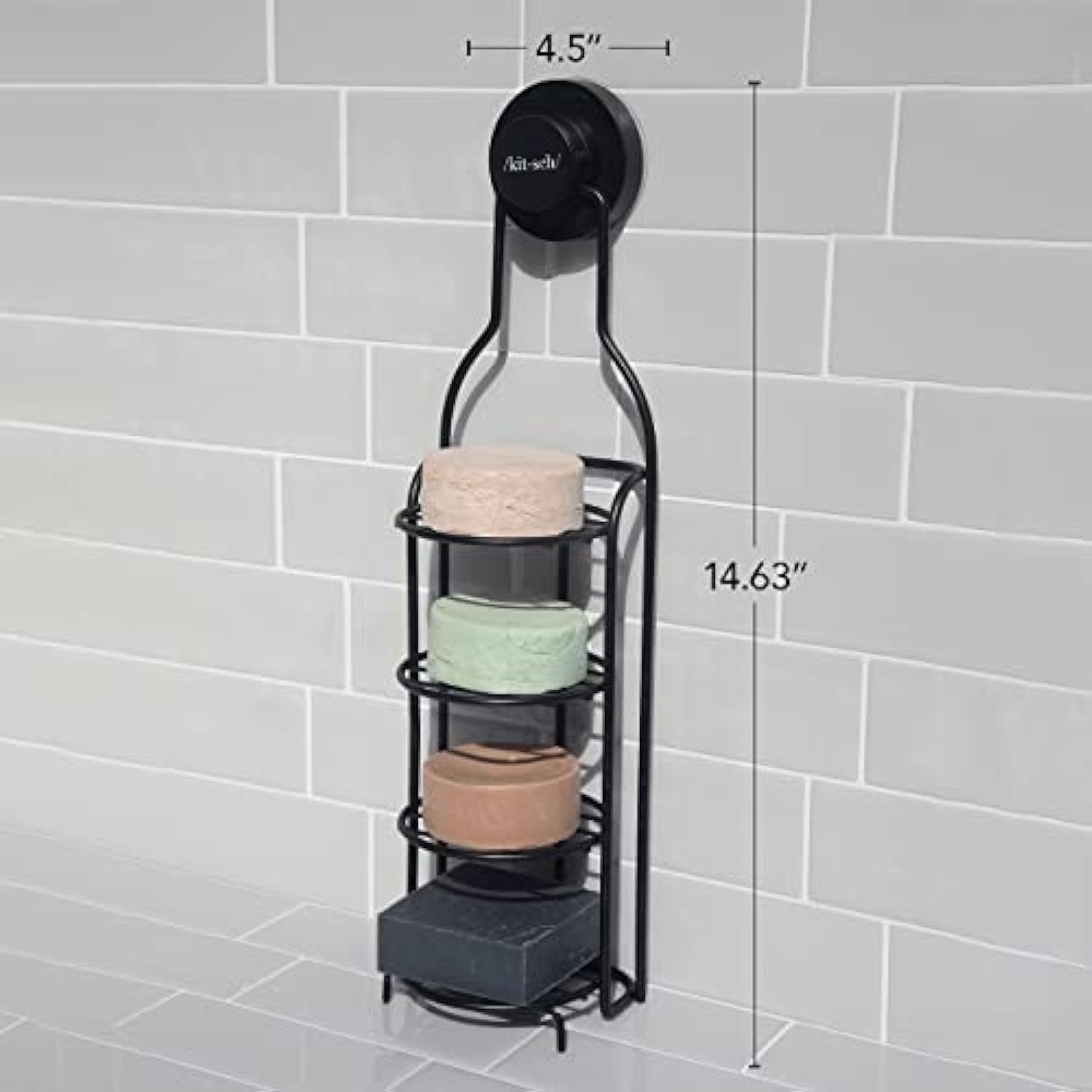 New Arrival 3 Pack Self Adhesive Shower Caddy Organizer with Soap