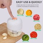 Cordless Food Processor Electric 600Ml Small Electric Food Chopper Glass Bowl