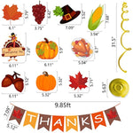 42Pcs Thanksgiving Decorations Pre-Assembled GIVE THANKS Banner Hanging Swirls for Indoor & Outdoor