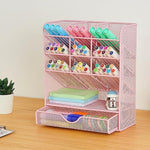 Pencil Holder with 10 Compartments and 1 Drawer