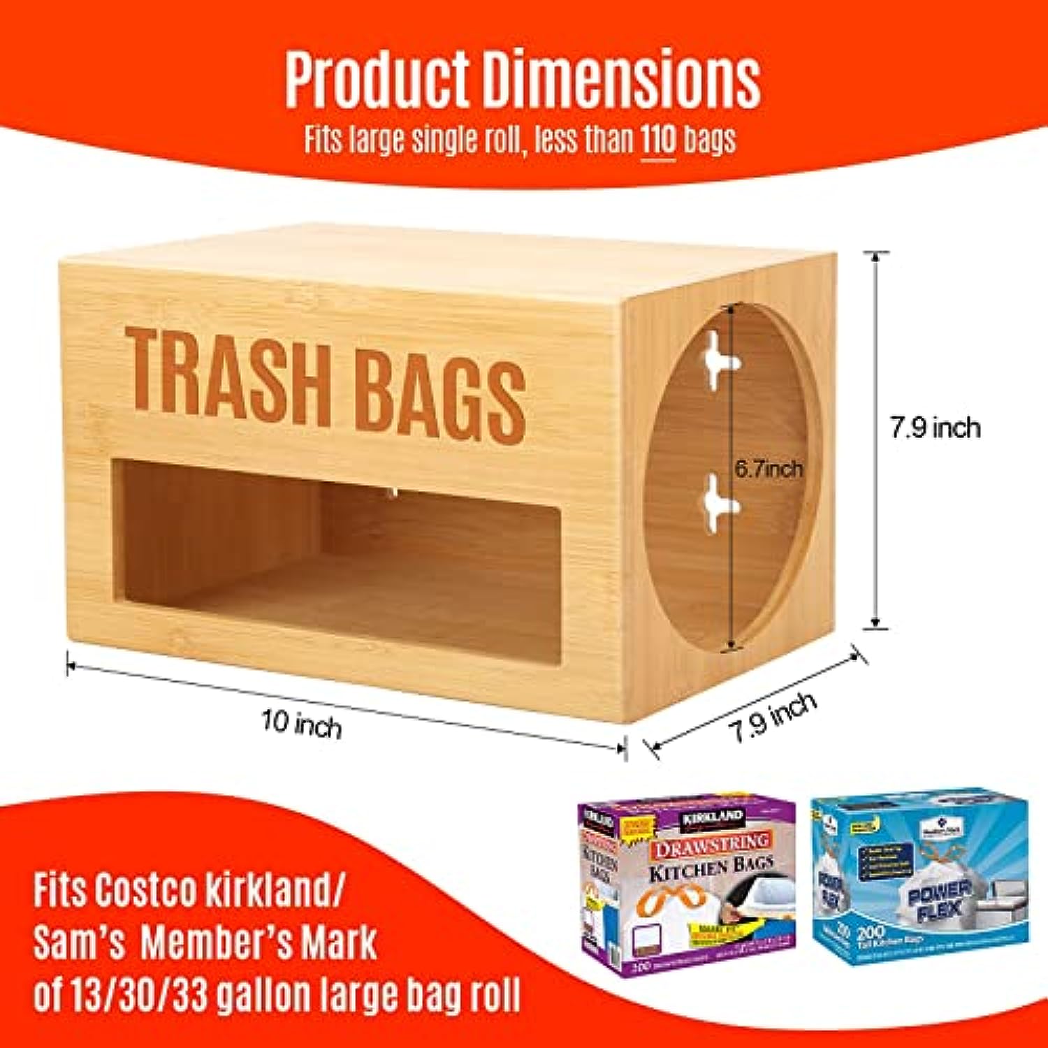 Kirkland Signature Drawstring Trash Bags - 33 Gallon - Xl Size