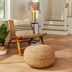 Natural Rounded Woven Pouf