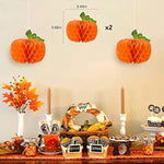 40PCS Pre-Assembled Thanksgiving Banner Hanging Swirls  Fall Leaves Garland and Honeycomb Pumpkins for Thanksgiving Decor