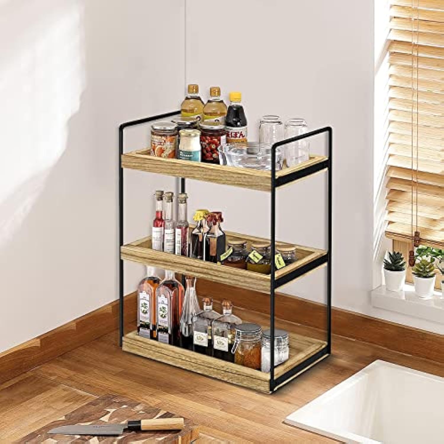 1PCS Bathroom Counter Organizer, Counter Standing Rack Cosmetic Holder,  Bathroom Countertop Organizer and Storage Shelf, Vanity Organizer Bathroom  Counter Tray and Coffee Station Organizer