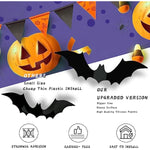 140PCS Realistic PVC 3D Black Scary Bat Sticker for Creepy Home Decor Halloween Party