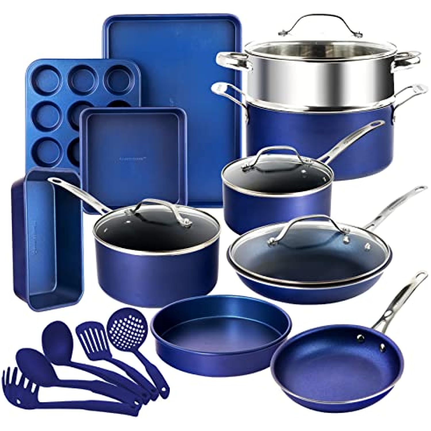 ESLITE LIFE Nonstick Granite Cookware Sets, 8 Pcs Pots and Pans