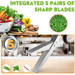 Herb Cutter Shears With 5 Blades And Cove