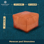 Genuine Leather Pouf Cover