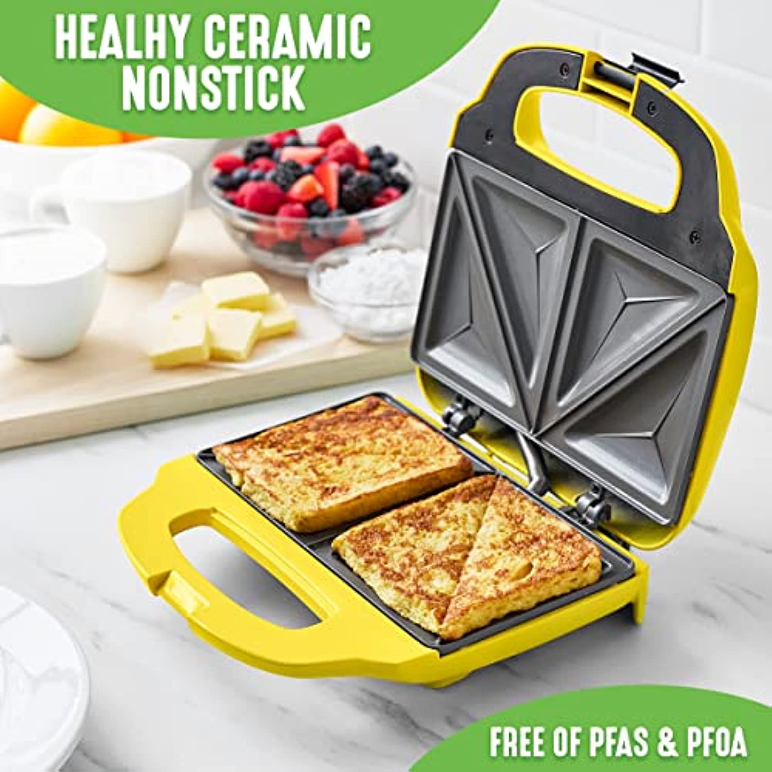 Green House Compact Hot Sandwich Maker for Single Sandwich