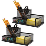 4 Pieces 3 Compartments Mesh Pen Holder Desk Organizers Caddy and Accessories for Desk