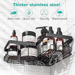 3-Pack Corner Adhesive Shower Caddy with Soap Holder and 12 Hooks