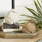 Jute Knot Sculpture With Hanging Loop Set Of 2 14H 7W