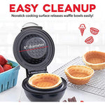 Mini Waffle Bowl Maker For Breakfast Burrito Bowls Ice Cream And Other Sweet Deserts