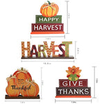 4 Pack Thanksgiving Themed Table Centerpiece Signs