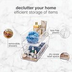 Multipurpose Organizer with Divided Slide-Out Storage Bins for Bathroom