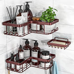 3-Pack Corner Adhesive Shower Caddy with Soap Holder and 12 Hooks