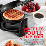 Belgian Waffle Maker With Non Stick Coating For Individual 1 Thick Waffles