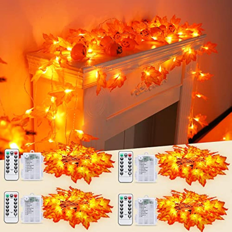 Fall Garland Lights Waterproof for Autumn Garland Thanksgiving