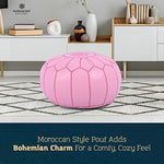 Genuine Leather Pouf Cover