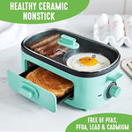 3 In 1 Breakfast Maker Station Healthy Ceramic Nonstick Dual Griddles