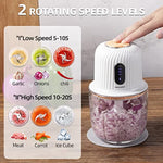 Cordless Food Processor Electric 600Ml Small Electric Food Chopper Glass Bowl