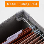 Metal Sliding Rail For Letter Size File Storage Box with Extra Pocket Storage