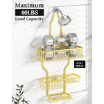 Shower Head Never Rust Aluminum Large Hanging Shower Caddy with 10 Hooks