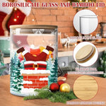 Holiday Decorations 3 Pack Glass Storage Jars with Lid