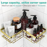 3-Pack Corner Adhesive Shower Caddy with Soap Holder and 12 Hooks