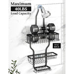 Shower Head Never Rust Aluminum Large Hanging Shower Caddy with 10 Hooks