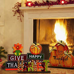 4 Pack Thanksgiving Themed Table Centerpiece Signs