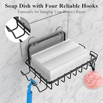 Adhesive Corner Shower Caddy Shelf Basket Rack with Hooks