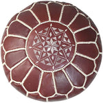 Genuine Leather Pouf Cover