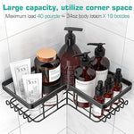 3-Pack Corner Adhesive Shower Caddy with Soap Holder and 12 Hooks