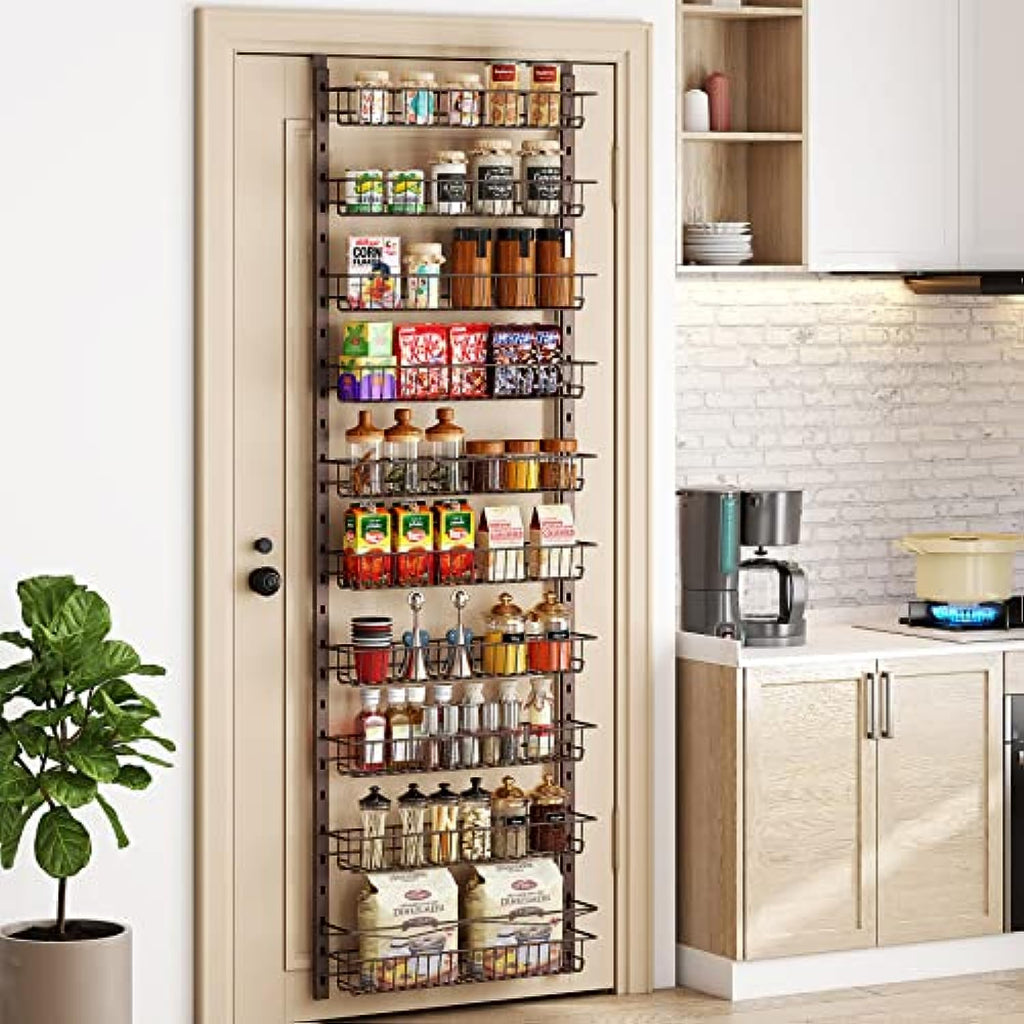 Hanging Spice Rack with Adjustable Baskets and Detachable Frames for K ...