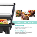 Stainless Steel Non Stick Panini Press Grill Gourmet Sandwich Maker With Removable Drip Tray And 180 Degree Opening Function