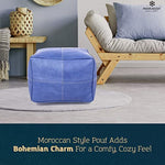 Genuine Leather Pouf Cover