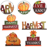 4 Pack Thanksgiving Themed Table Centerpiece Signs