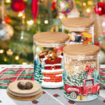 Holiday Decorations 3 Pack Glass Storage Jars with Lid