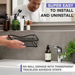 Shower Shelf - No Drill Self Adhesive Caddy with 4 Hooks