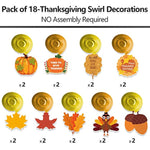 40PCS Pre-Assembled Thanksgiving Banner Hanging Swirls  Fall Leaves Garland and Honeycomb Pumpkins for Thanksgiving Decor