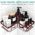 3-Pack Corner Adhesive Shower Caddy with Soap Holder and 12 Hooks