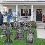 6ct Large Tombstones Halloween Decor Yard Signs with Stakes