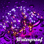 33ft Solar 100LED Orange Purple Halloween Fairy Lights Waterproof