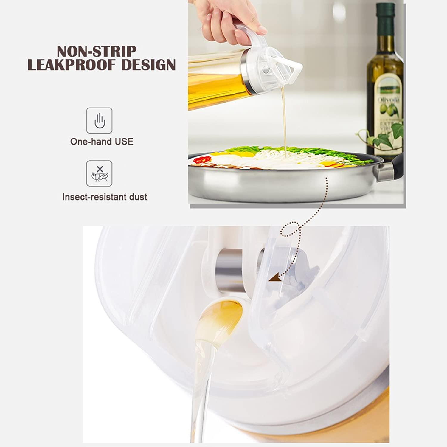 Auto Flip Olive Oil Dispenser Bottle Leak Proof Condiment