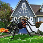 200'' Triangular Spider Web+47'' Giant Fake Spiders