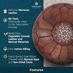 Genuine Leather Pouf Cover