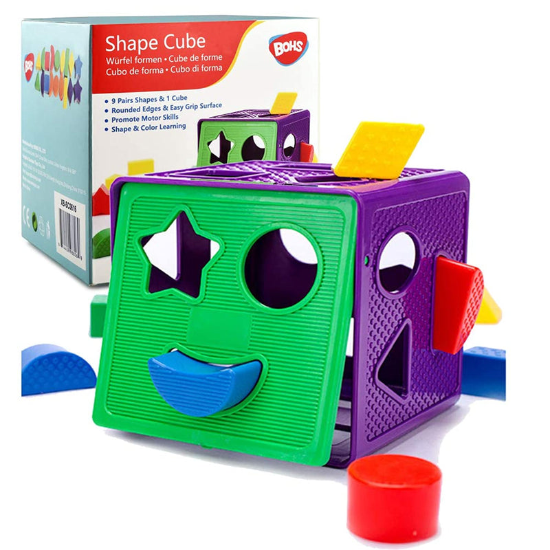Geometric Shape Sorting Cube Baby Toys With 18 Shapes And 1 Cube