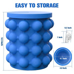 Ice Cube Mold Ice Trays Large Silicone Ice Bucket 2 In 1 Ice Cube Maker Round Portable Dark Blue